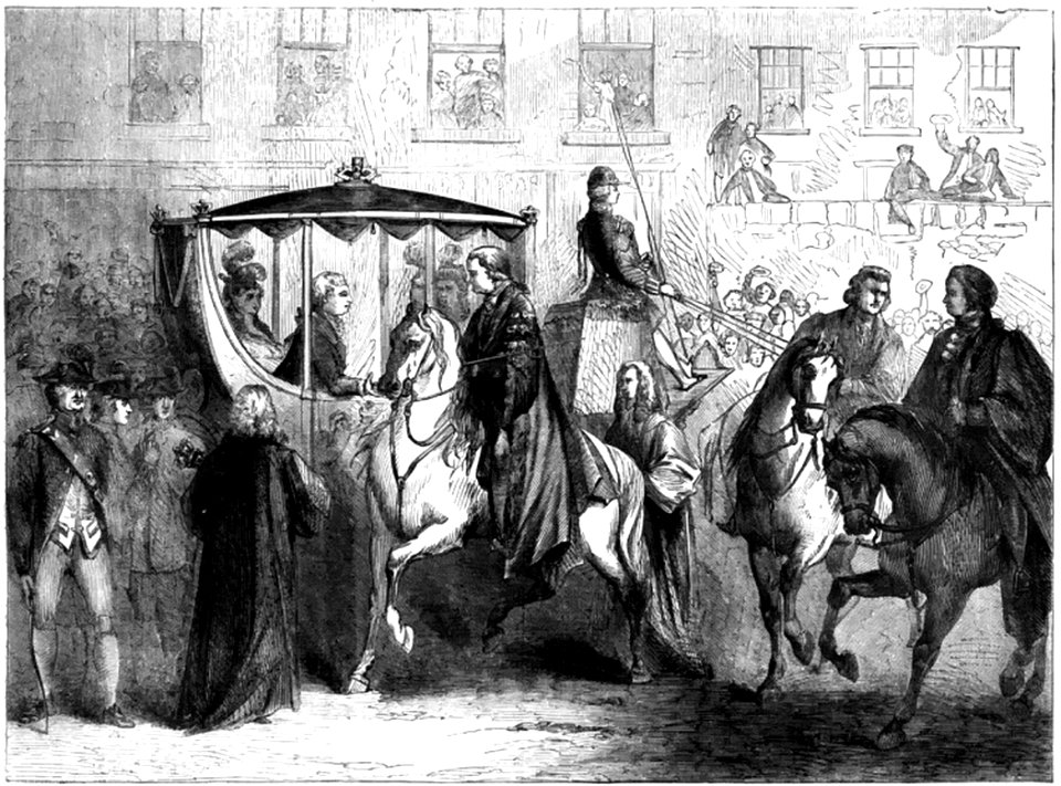 P403 GEORGE III. RECEIVING THE CIVIC SWORD FROM THE LORD MAYOR OF LONDON ON HIS WAY TO THE THANKSGIVING AT ST. PAUL'S CATHEDRAL