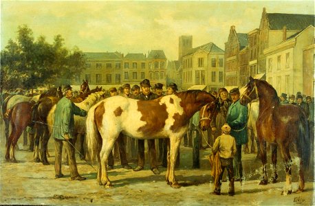 Paardenmarkt op het Vredenburg te Utrecht Centraal Museum 9300. Free illustration for personal and commercial use.