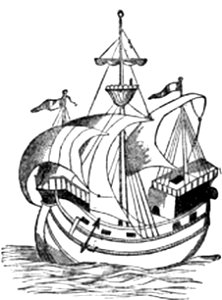 P617c A Ship of the Sixteenth Century