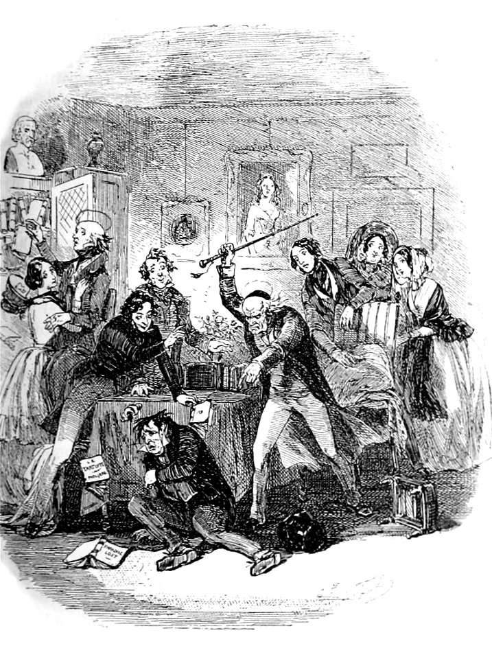 P599--Martin Chuzzlewit (Phiz)--warm receptn of pecksniff by friend