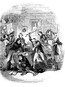 P599--Martin Chuzzlewit (Phiz)--warm receptn of pecksniff by friend