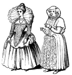P612b Lady and Country woman pf the days of Elizabeth