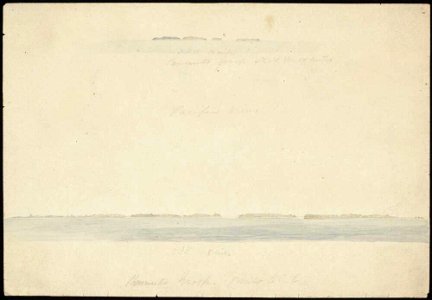 Pacific views, Paumotu Group, 1855, watercolour by James Gay Sawkins