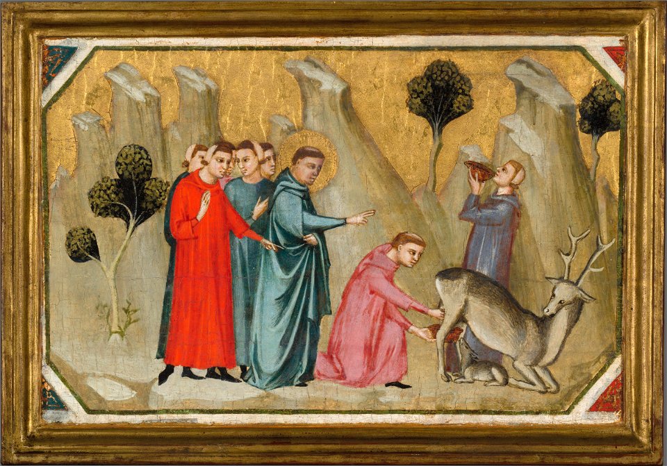 Pacino di Bonaguida - Saint Proculus Induces the Doe to give Milk to his Thirsty Companions - 1943.111 - Fogg Museum