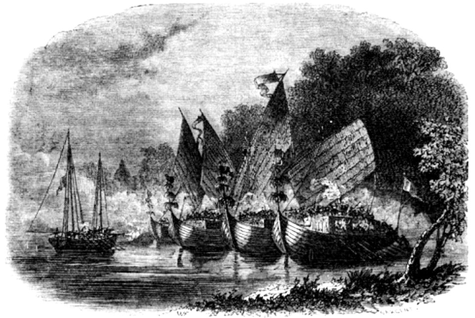 P84 Moorish Pirates of the Mediterranean attackig an English Vessel, in the time of James I