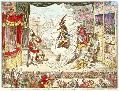 Pacific Overtures - or - a Flight from St Cloud's - over the Water to Charley - a new Dramatic Peace now Rehearsing (caricature) RMG PW3939