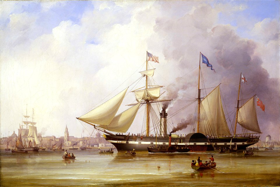 Paddle steamer 'President' in the Mersey off Liverpool RMG D9792