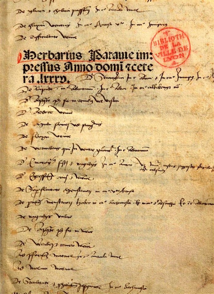 Page de titre herbier latin