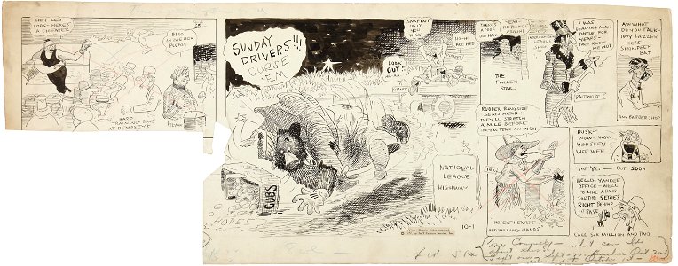 Page of Tad Dorgan sports cartoons