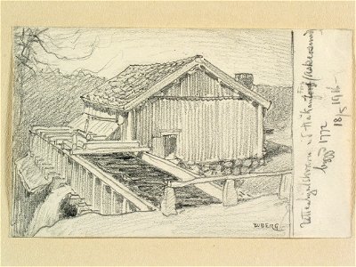 Närke, Sundbo hd., Askersunds landsförsamling. Vattenhjulkvarn vid Håkantorp byggd 1772 - Nordiska museet - NMA.0088346