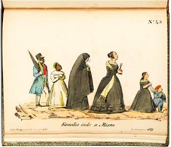 Nº 45 Família indo a missa, da Coleção Brasiliana Iconográfica