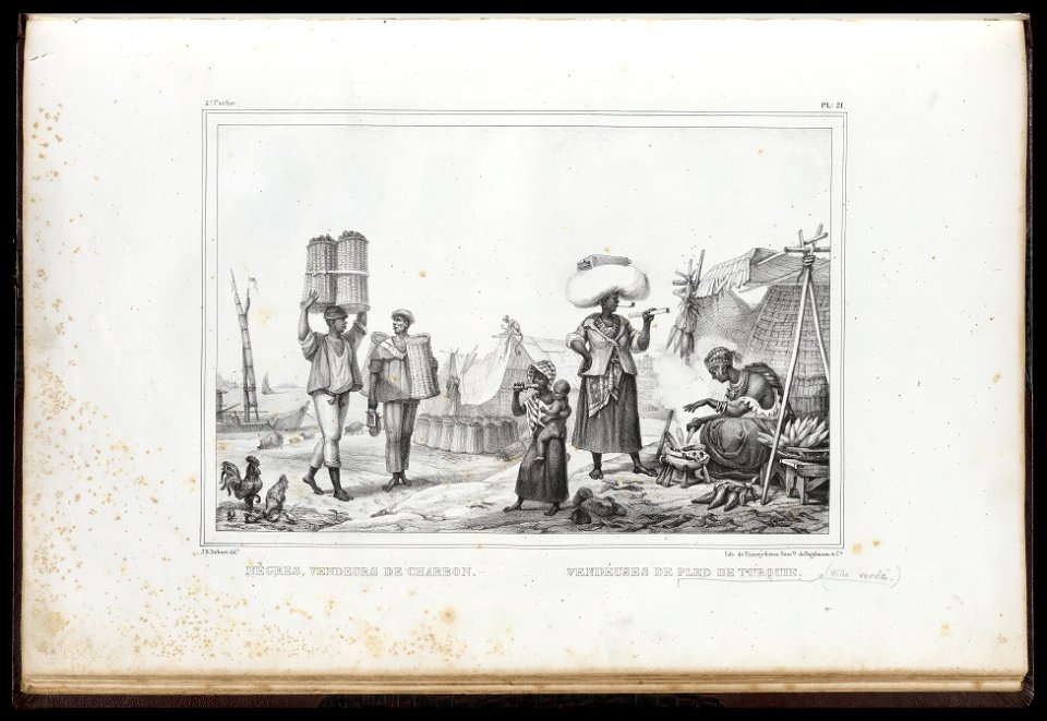 Négres, vendeurs de charbon ; Vendeuses de pled de Turquie (2), da Coleção Brasiliana Iconográfica