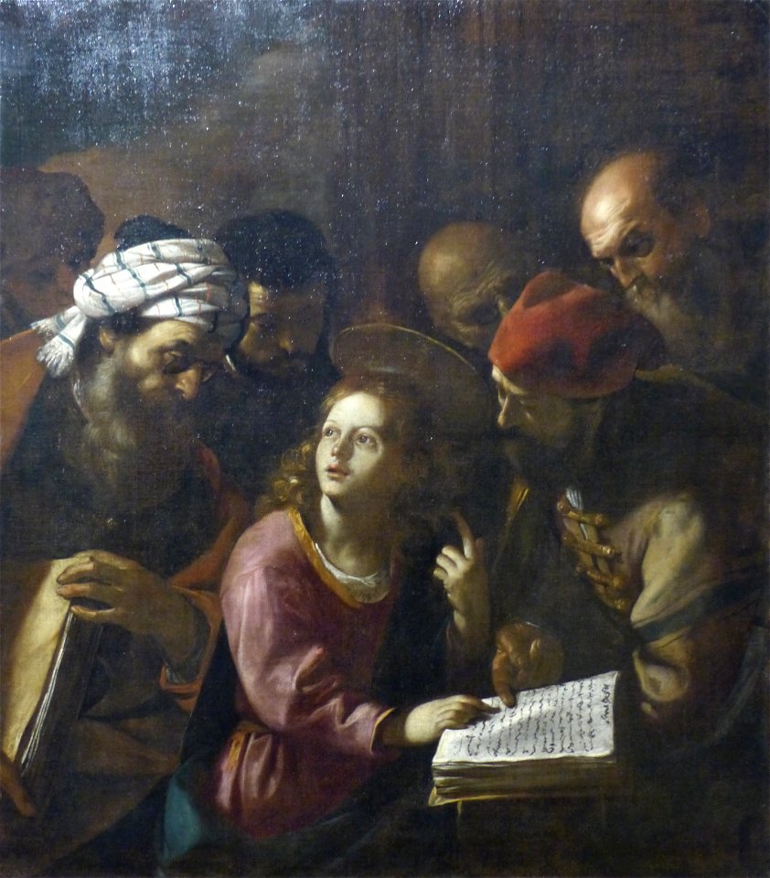 Nîmes,Beaux Arts037,Mattia PRETI(1613-99)Jésus au milieu des docteurs(1640-45)