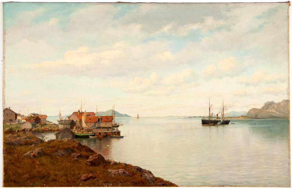 Näköala, Florö, Norja; Painting by Oscar Kleineh
