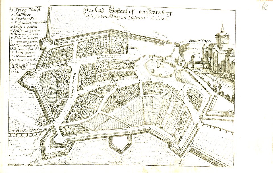 Nürnberger Zierde - Böner - 069 - Plan Vorstadt Gostenhof