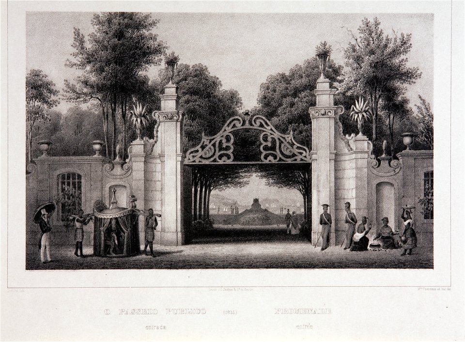 O Passeio Publico Entrada-Promenda Entrée, da Coleção Brasiliana Iconográfica