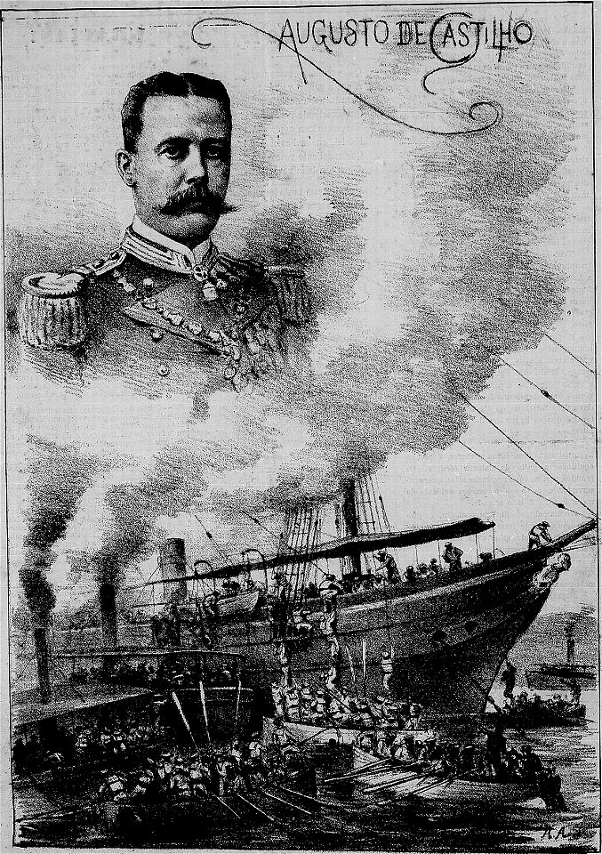 O capitão de fragata Augusto de Castilho, commandante da corveta portugueza, Mindello e o episodio do asylo concedido aos revoltosos brasileiros que assim ficaram salvos da morte em 13 de Março de 1894 - no porto do Rio de Janeiro