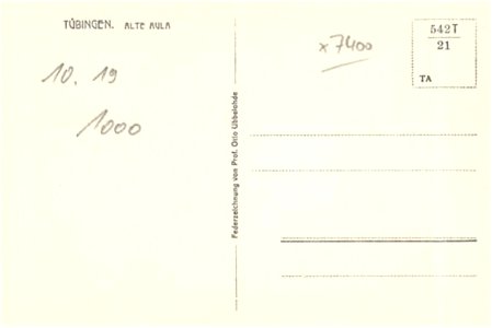 O Ubbelohde - Alte Aula (Federzeichn AK 542T21 Gebr. Metz 1919) R