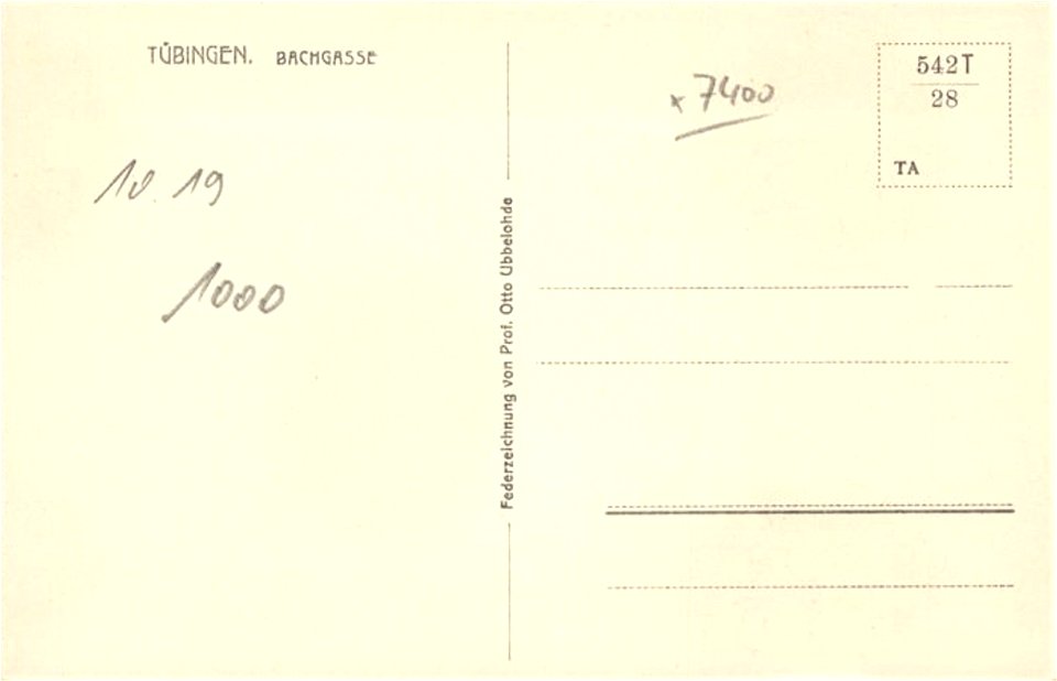 O Ubbelohde - Bachgasse (Federzeichn AK 542T28 1919) R