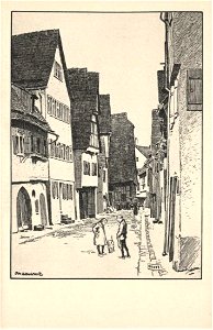 O Ubbelohde - Bachgasse (Federzeichn AK 542T28 1919)