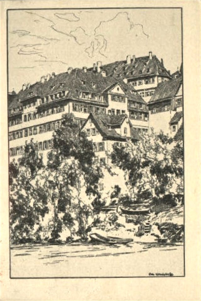 O Ubbelohde - Evangelisches Stift (Federzeichn-AK Gebr. Metz)