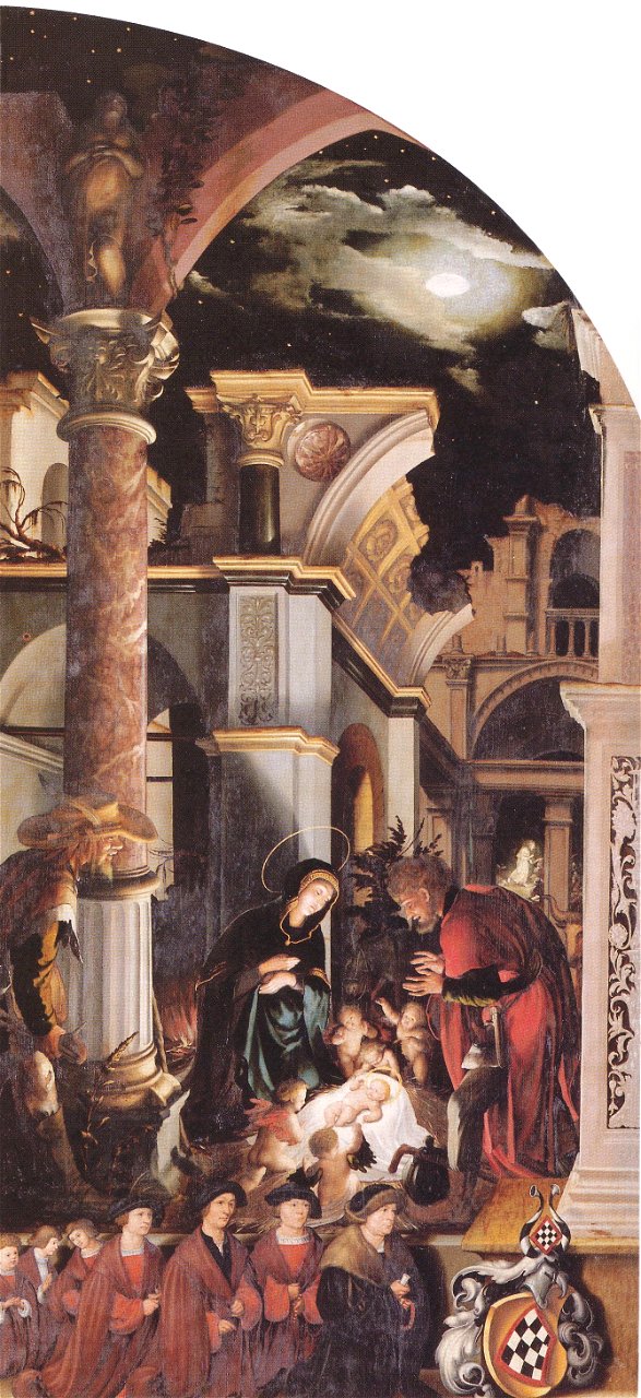 Oberried Altarpiece (right wing panel, the birth of Christ), by Hans Holbein the Younger