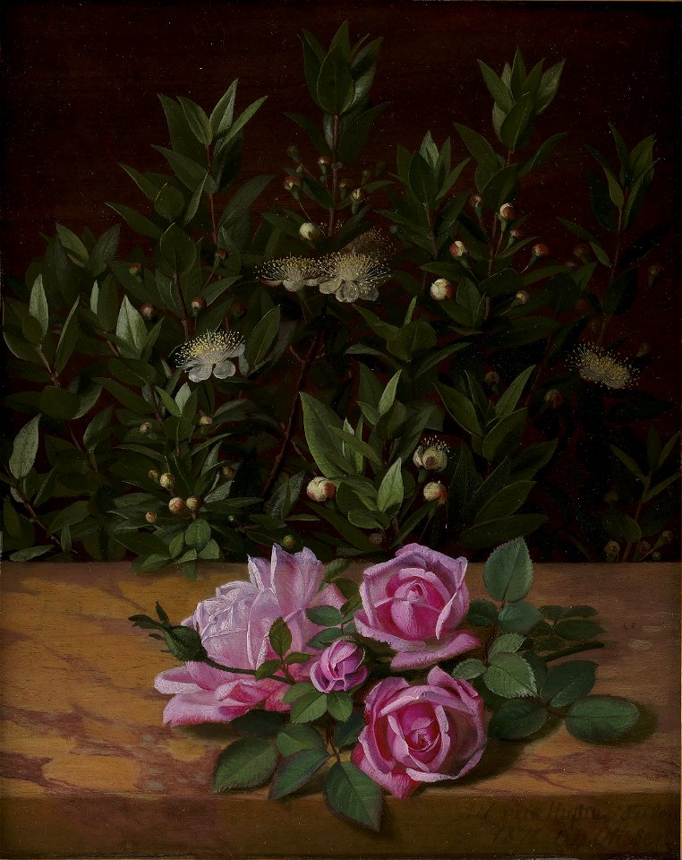 O.D. Ottesen - Roses and Myrtles - KMS7253 - Statens Museum for Kunst