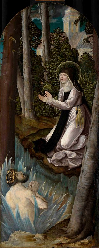 Oberrheinisch - Schweizerisch - Die Heilige Ottilie erlöst durch ihre Fürbitte ihren Vater aus dem Fegefeuer - 104 - Staatliche Kunsthalle Karlsruhe