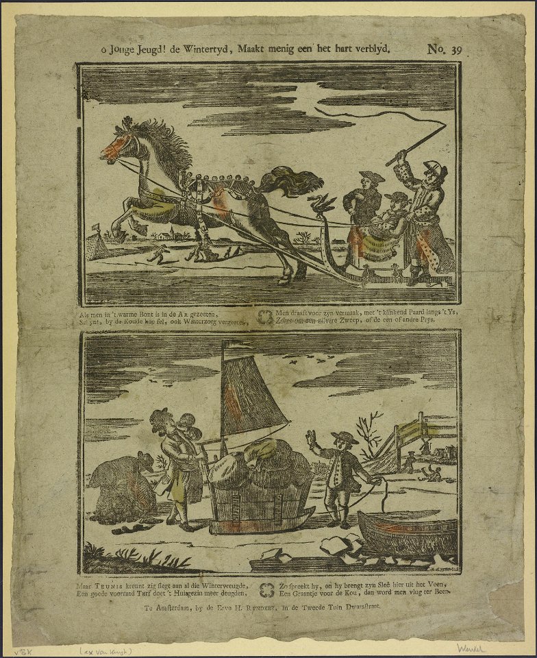 O jonge jeugd! de wintertyd, maakt menig een het hart verblyd-Catchpenny print-Borms 0981