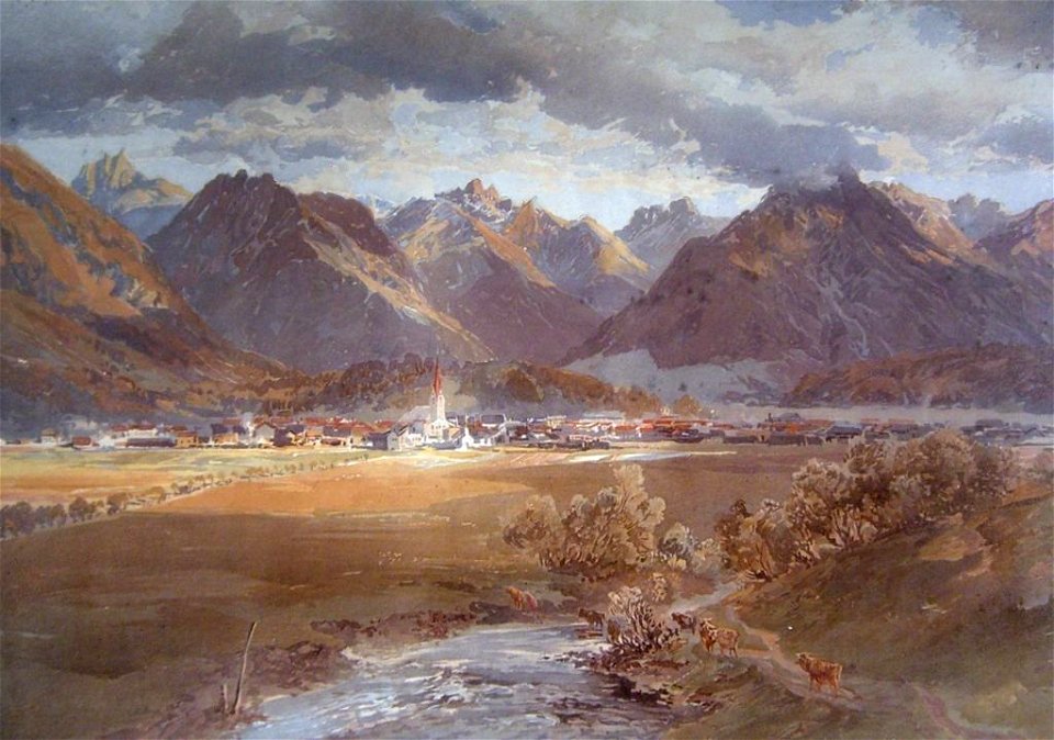 Oberstdorf Litho nach Compton um 1900