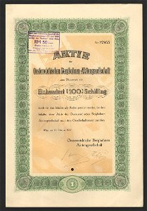 Oesterreichische Bergbahnen AG 1927