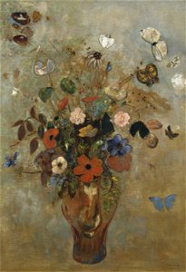 Odilon Redon - Still Life with Flowers - 1988.141.22 - Art Institute of Chicago. Free illustration for personal and commercial use.