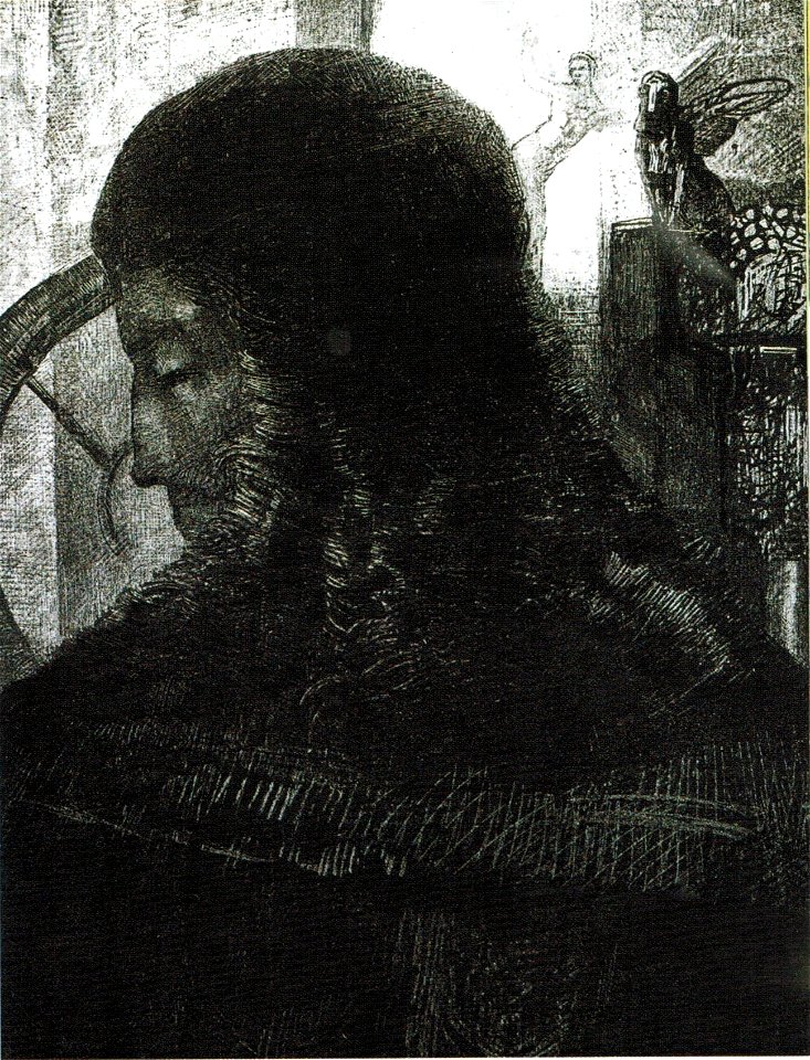 Odilon Redon - Old Knight 1896, lithograph