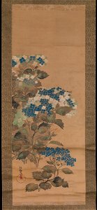 Ogata Kōrin - Hydrangeas - 36.100.49 - Metropolitan Museum of Art