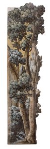 Okänd - Del av kuliss till Skog, 12 delar, Kuliss för högra delen av scenen, träd - NMGrh 3800f - Nationalmuseum