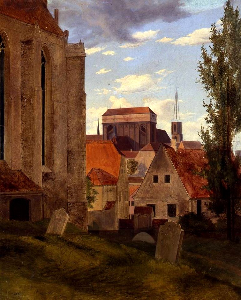 Ernst Ferdinand Oehme - Blick von St. Afra zum Meißner Dom