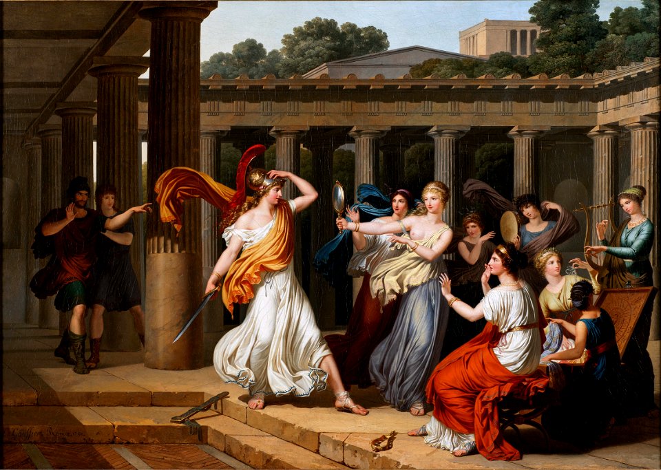 Odysseus recognises Achilles amongst the daughters of Lycomedes, by Louis Gauffier