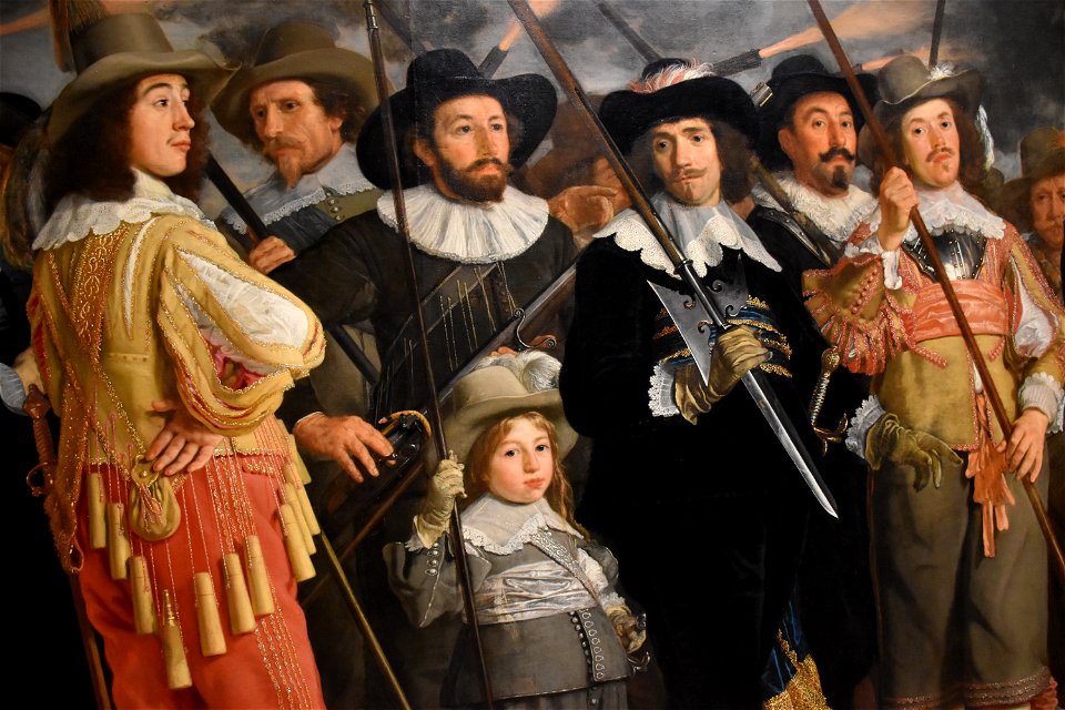 Officers and other members of the militia of district VIII in Amsterdam led by Captain Roelof Bicker and Lieutenant Jan Michielsz. Blaeuw - detail (2)