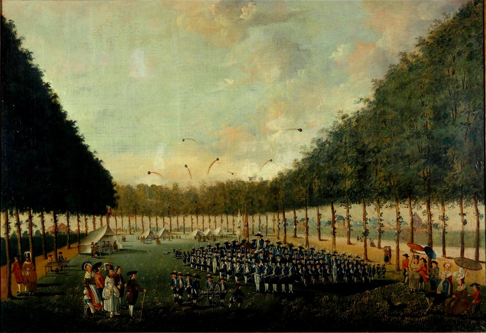 Oefening van het excercitiegenootschap Pro Patria et Libertate op het grasveld van het Sterrebos te Utrecht Centraal Museum 2290