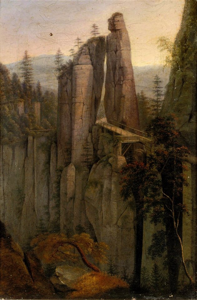 Ernst Ferdinand Oehme - Eine Brücke in der Sächsischen Schweiz