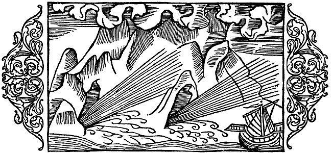 Olaus Magnus - On Frightening Sounds from Shore Caverns. Free illustration for personal and commercial use.