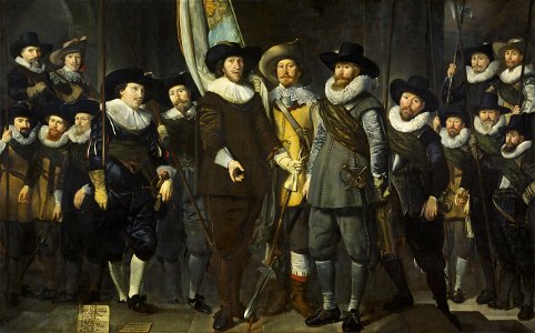 Officieren en andere schutters van wijk III in Amsterdam onder leiding van kapitein Allaert Cloeck en luitenant Lucas Jacobsz Rotgans Rijksmuseum SK-C-381