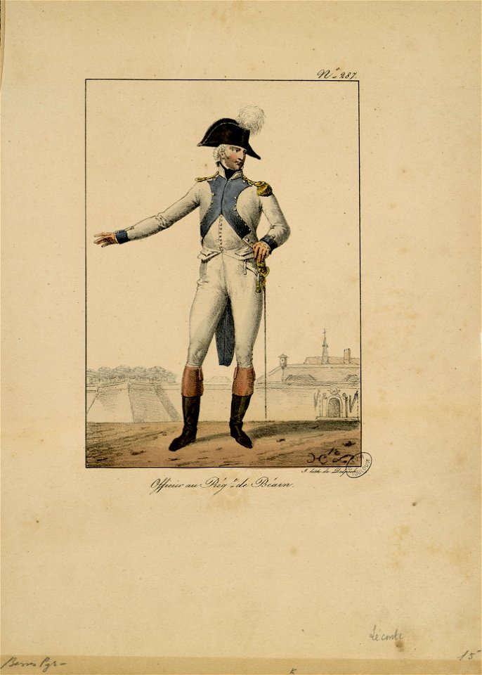 Officier au régiment de Béarn - Fonds Ancely - B315556101 A LECOMTE 001