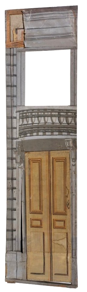 Okänd - Del av kuliss till ”En stad 15 delar, Snedkuliss, del av husfasad - NMGrh 3802j - Nationalmuseum
