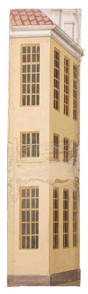 Okänd - Del av kuliss till En stad, 8 delar, Kuliss för högra delen av scenen, husfasad - NMGrh 3803f - Nationalmuseum