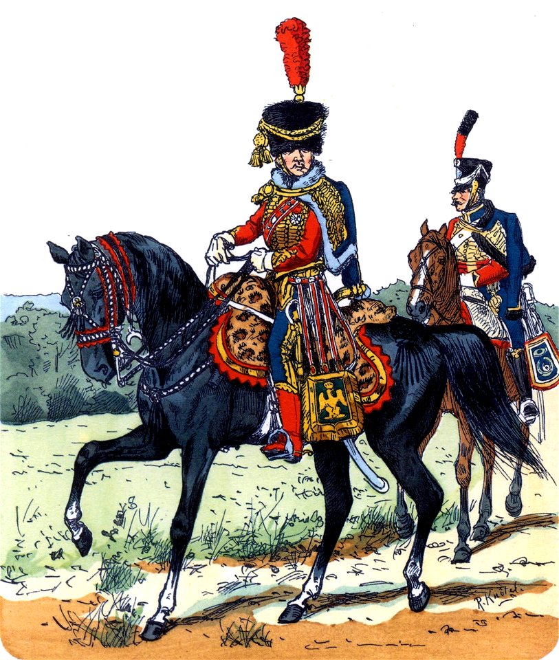 Officier et hussard du 6e régiment, 1804-1814
