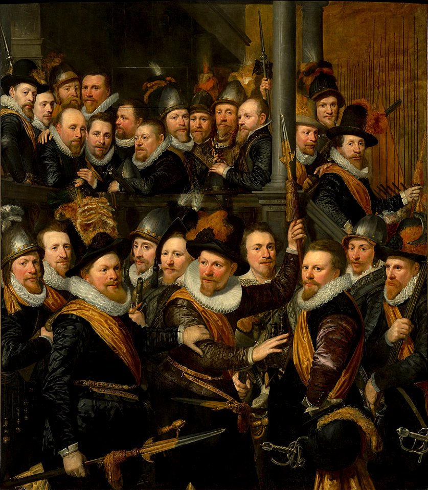 Officieren Oranjevendel Verlaten Stadhuis, 1616