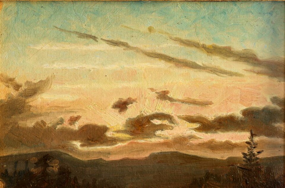 Okänd - Study of a Sunset Landscape - NM 3851 - Nationalmuseum