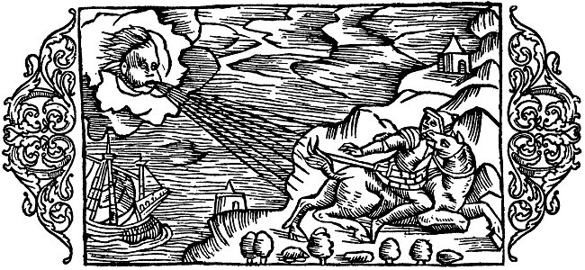 Olaus Magnus - On the Violent Wind Circius. Free illustration for personal and commercial use.