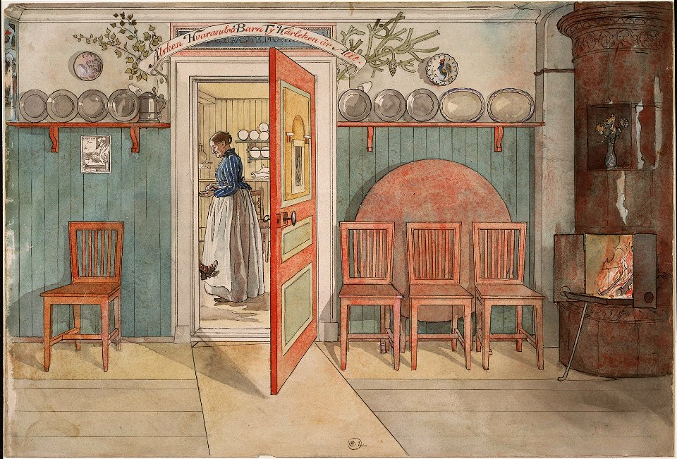 Old Anna. From A Home (26 watercolours) (Carl Larsson) - Nationalmuseum - 24205